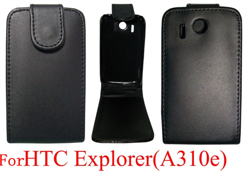 HTC A310e手機套普通紋黑色皮套上下開翻保護套外殼批發