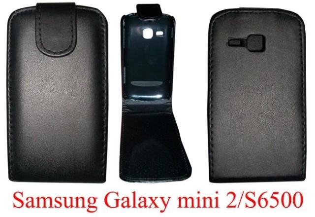 三星Galaxy mini2/S6500皮套普紋手機套上下開翻保護套外殼批發