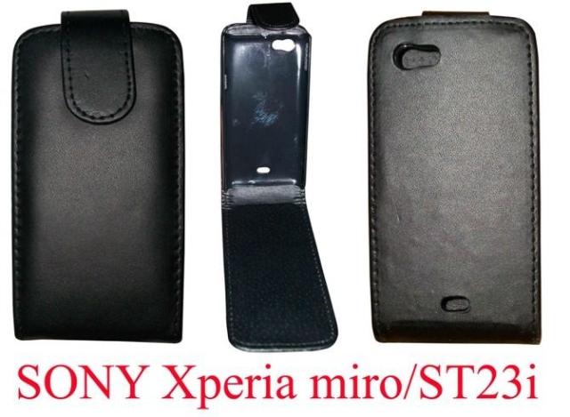 索尼Xperia miro/ST23i 皮套手機套上下開翻普通紋保護外殼批發