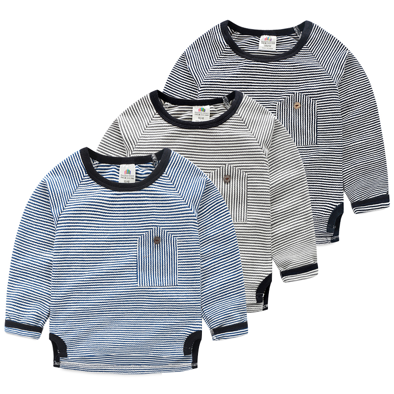 寶寶條紋打底衫 秋裝韓版新款童裝男童裝兒童長袖T恤tx-6513