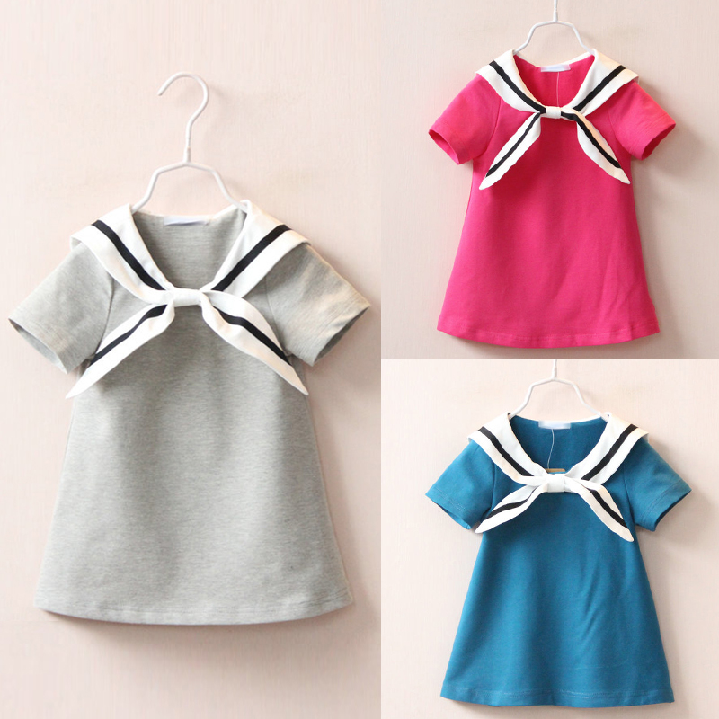 寶寶海軍風T恤 夏裝韓版新款女童童裝兒童短袖上衣tx-7108